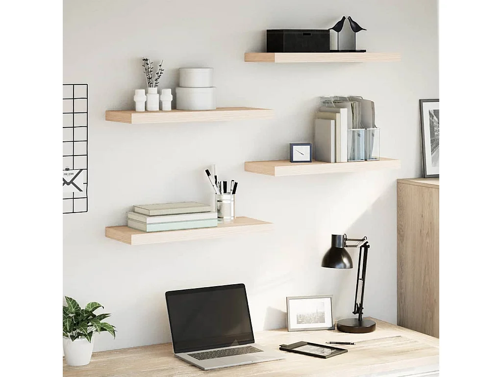 Mensole sospese 4 pezzi 60x23,5x4 cm in legno ingegnerizzato