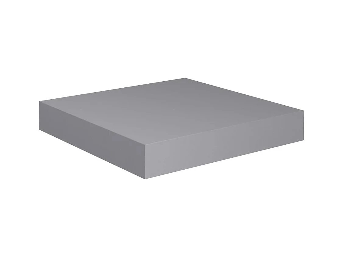 Mensole da parete sospese 4 pezzi grigio 23x23,5x3,8 cm MDF