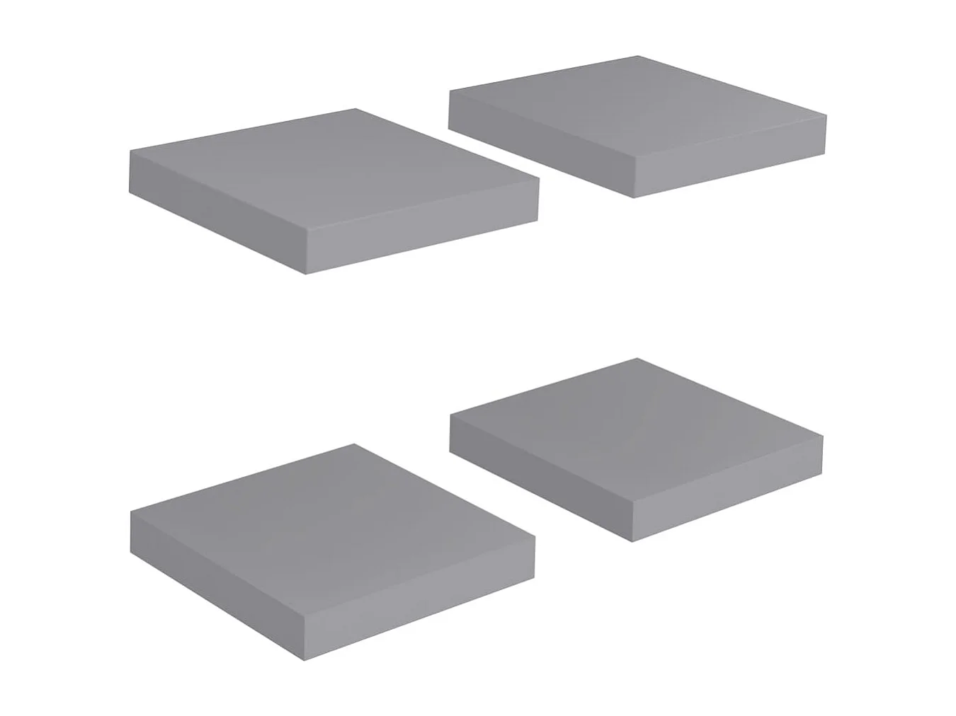 Étagères murales flottantes 4 pcs gris 23x23,5x3,8 cm MDF