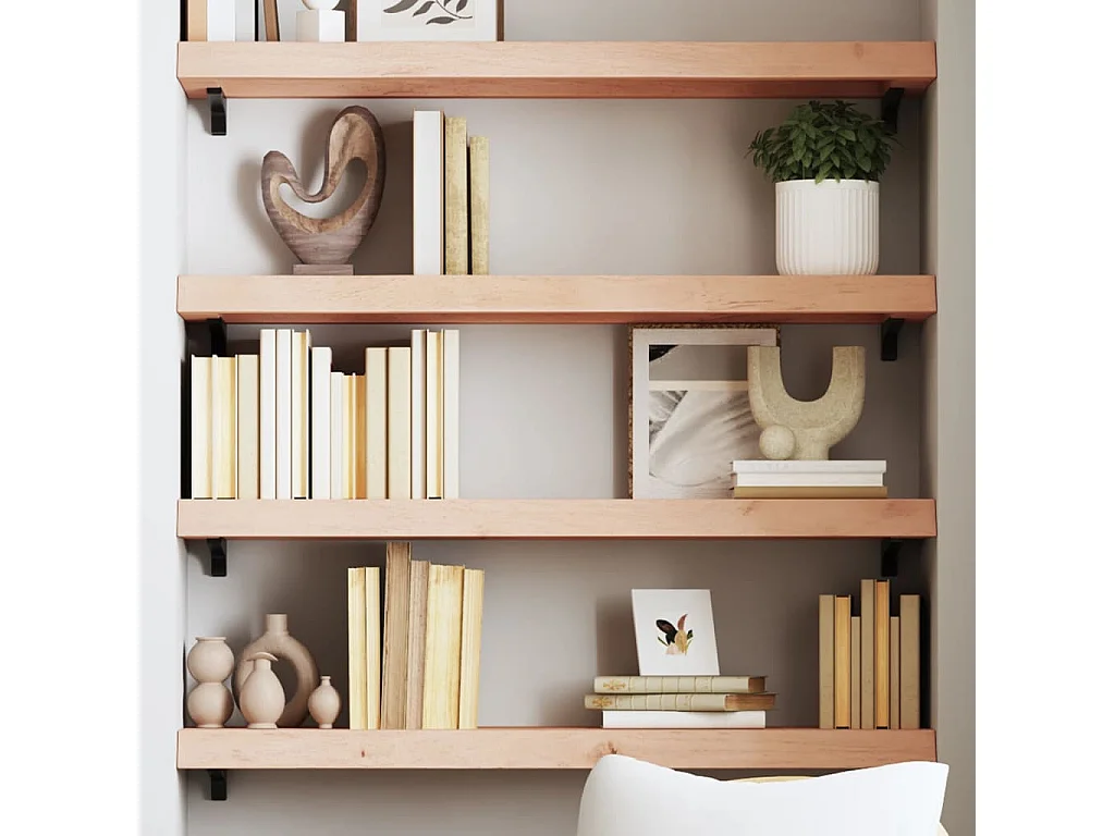 Wandplank 80x30x(2-6) cm massief onbehandeld eikenhout