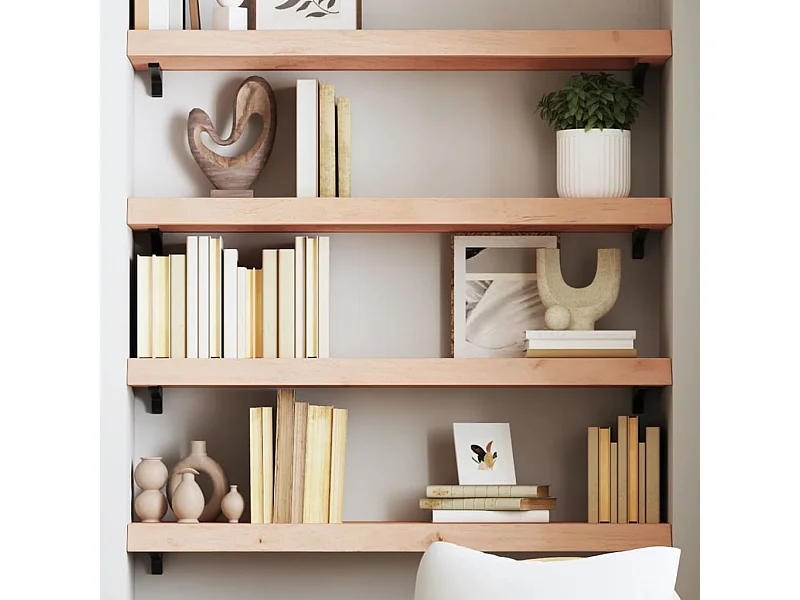 Étagère murale 80x30x(2-6) cm bois de chêne massif non traité