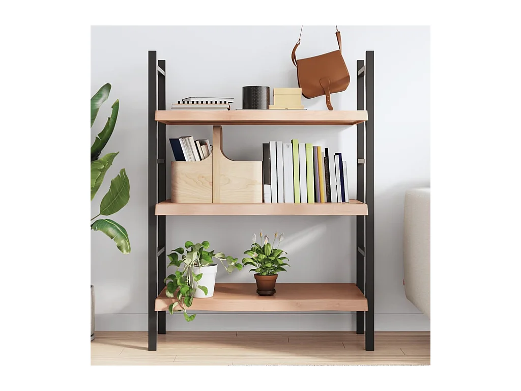 Mensola da parete marrone chiaro in legno massello di rovere trattato