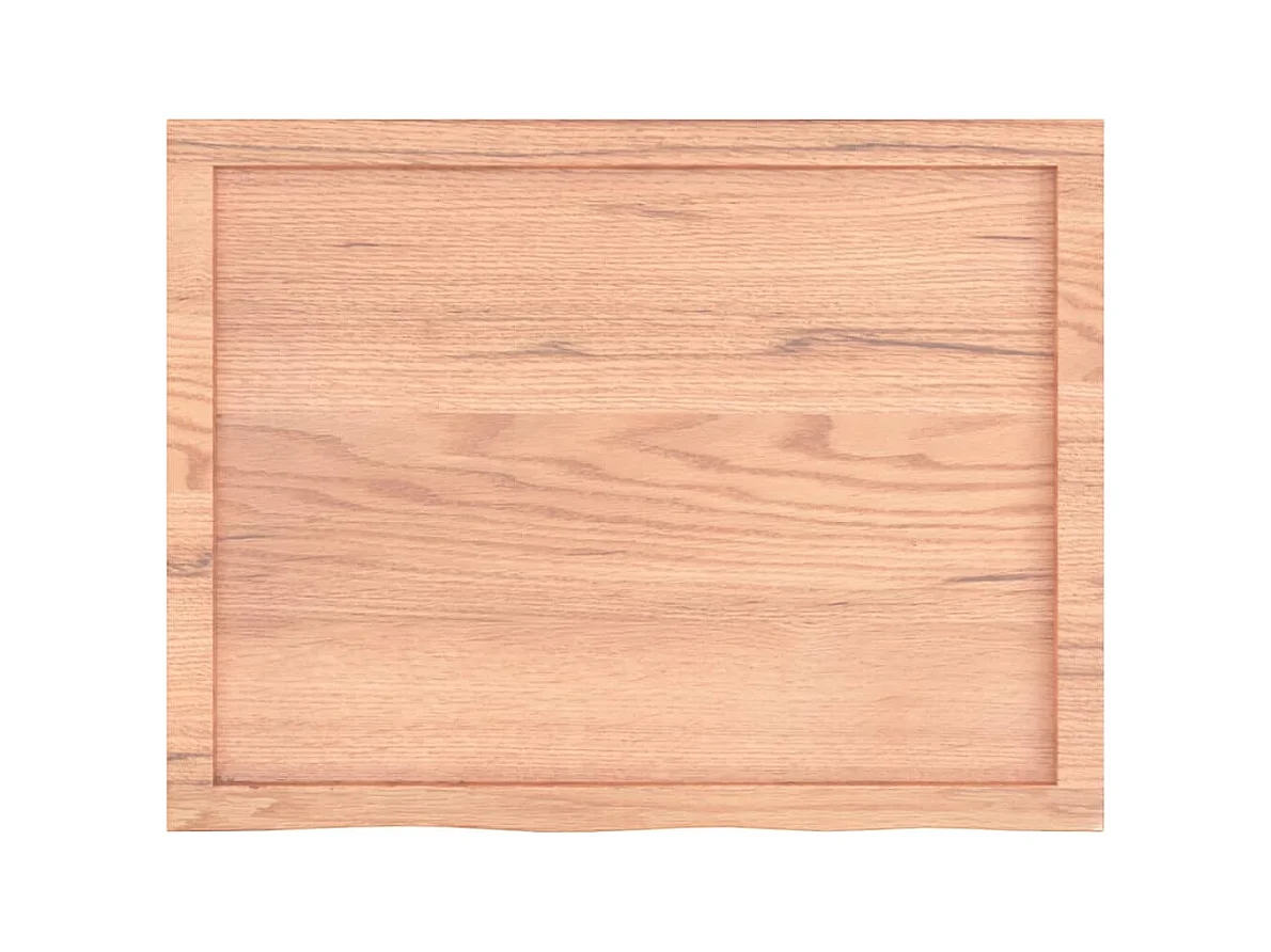 Mensola da parete marrone chiaro in legno massello di rovere trattato