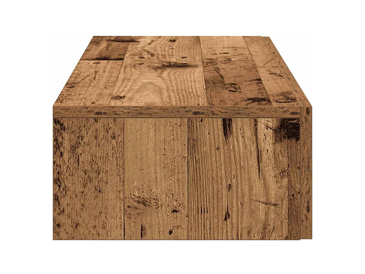 Étagère murale avec tiroirs vieux bois bois d'ingénierie