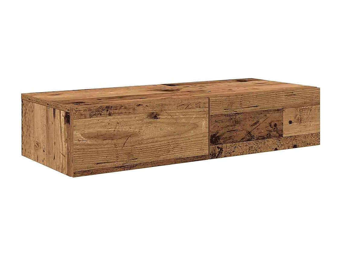 Étagère murale avec tiroirs vieux bois bois d'ingénierie