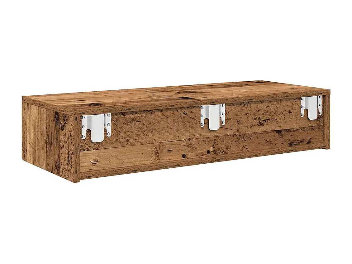 Étagère murale avec tiroirs vieux bois bois d'ingénierie