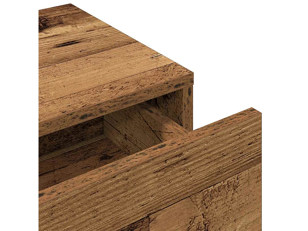 Étagère murale avec tiroirs vieux bois bois d'ingénierie