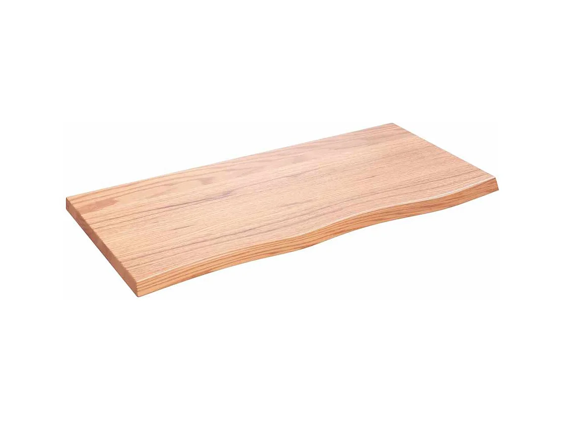 Mensola da parete marrone chiaro in legno massello di rovere trattato