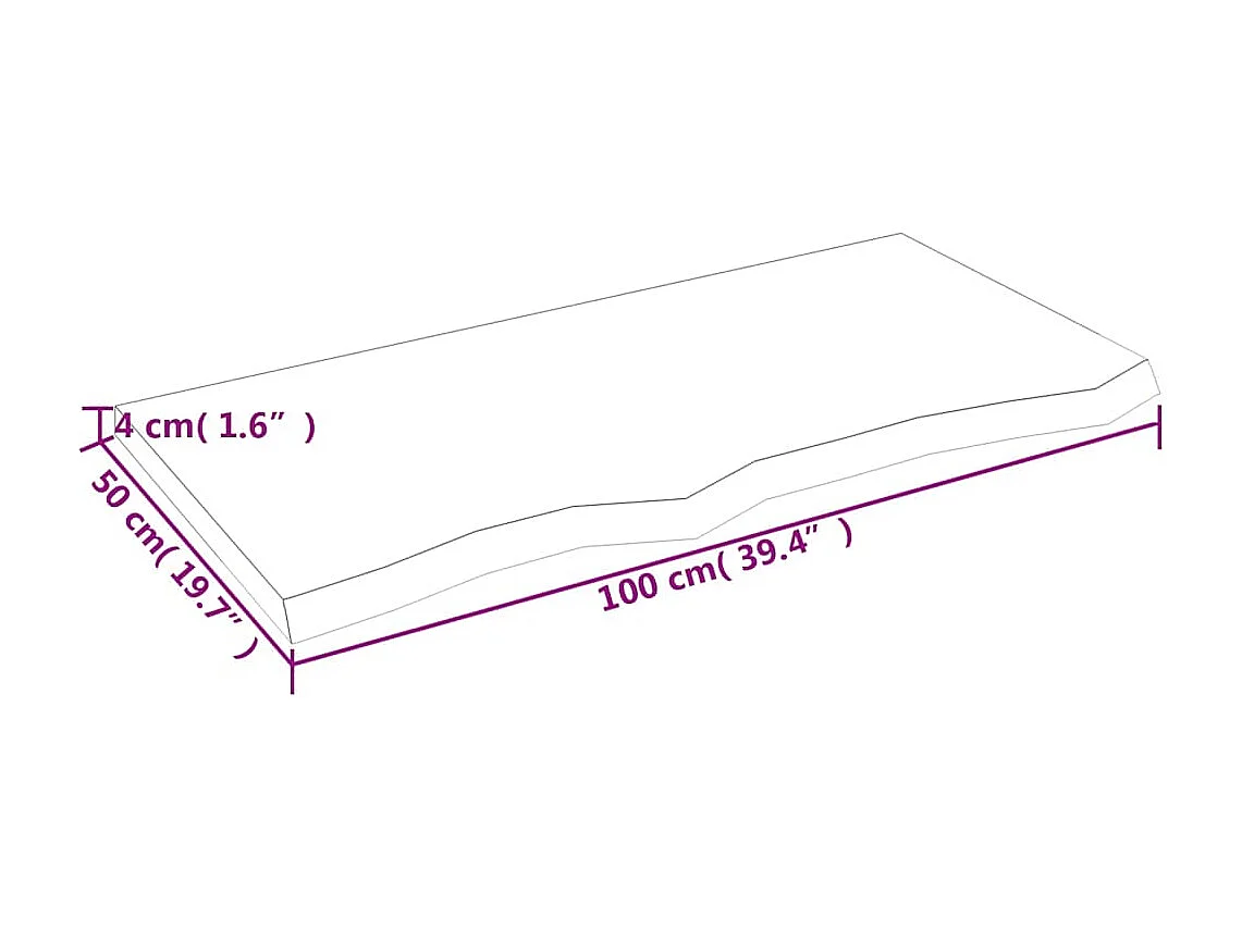 Lichtbruine wandplank van massief behandeld eikenhout