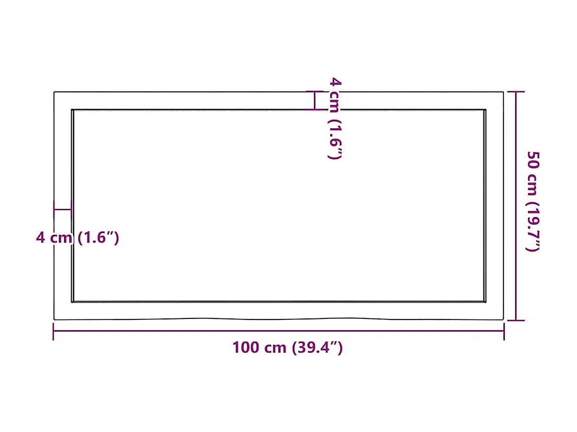 Lichtbruine wandplank van massief behandeld eikenhout