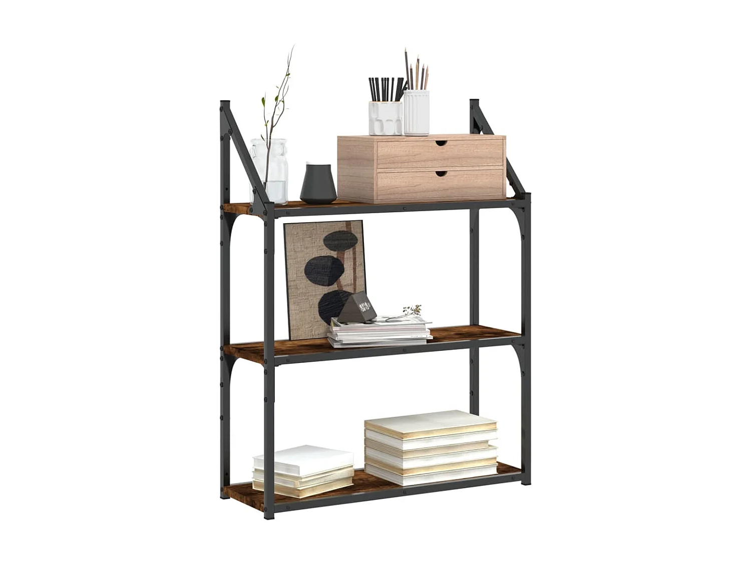 3-laags wandplank gerookt eiken 60x21x78,5 cm