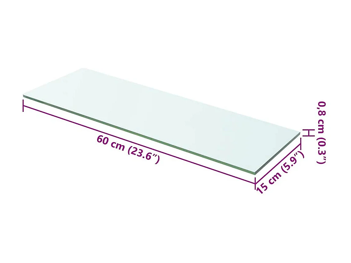 Panneau d’étagère Verre transparent 60 x 15 cm