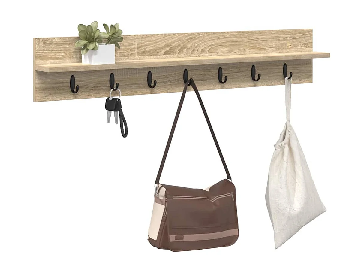 Appendiabiti da parete in rovere Sonoma 100 x 10,5 x 18 cm