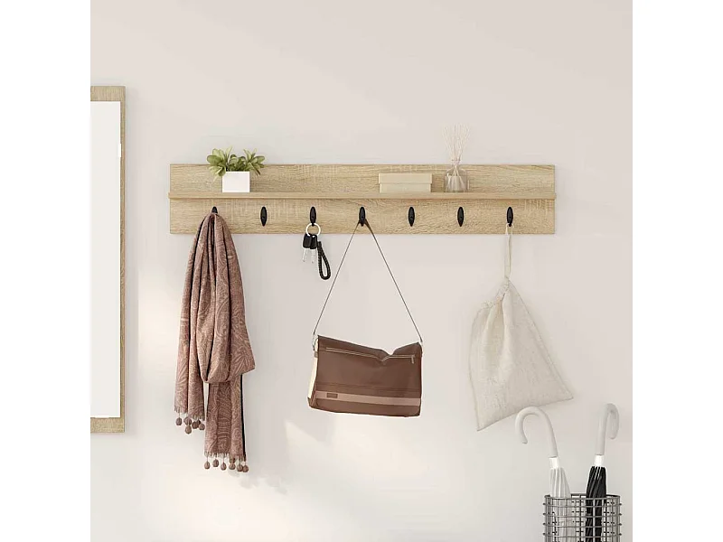 Porte-manteau mural Chêne sonoma 100 x 10.5 x 18 cm