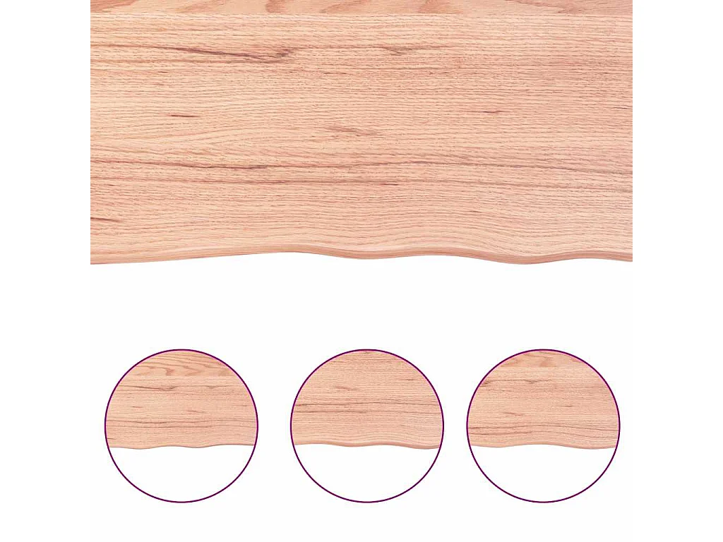 Lichtbruine wandplank van massief behandeld eikenhout