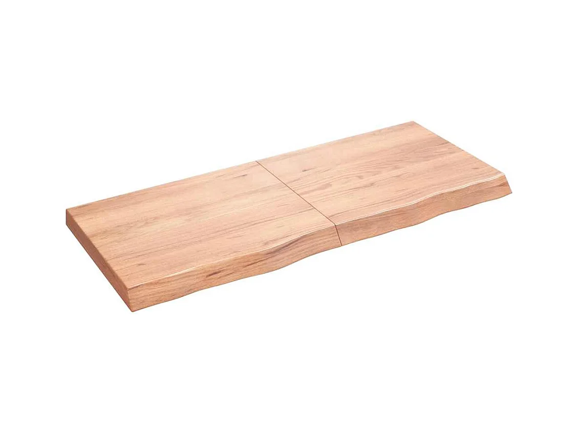 Estante de pared marrón claro en madera maciza de roble tratado