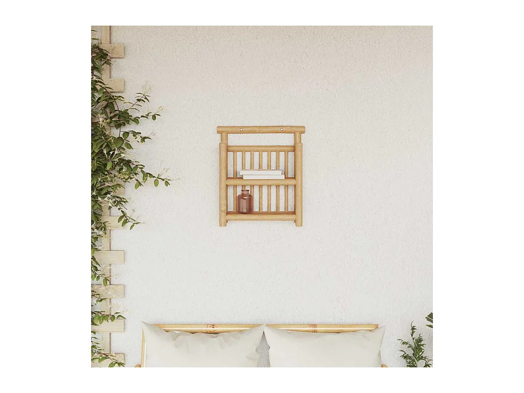 Wandregal mit Ablagefläche Braun 40 x 13 x 44 cm Bambus