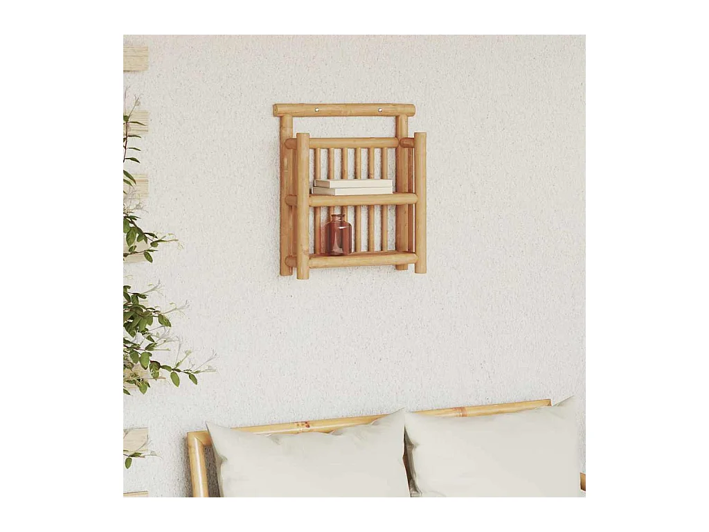 Estante de pared con balda marrón 40 x 13 x 44 cm Bambú
