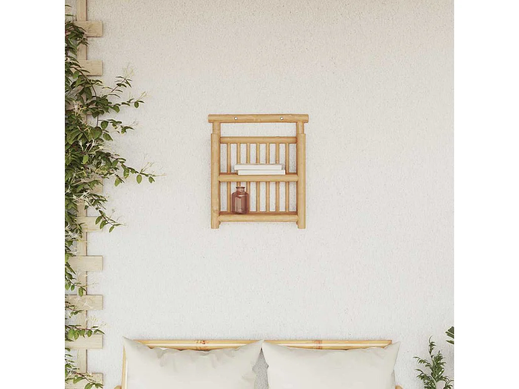 Mensola da parete con ripiano marrone 40 x 13 x 44 cm in bambù