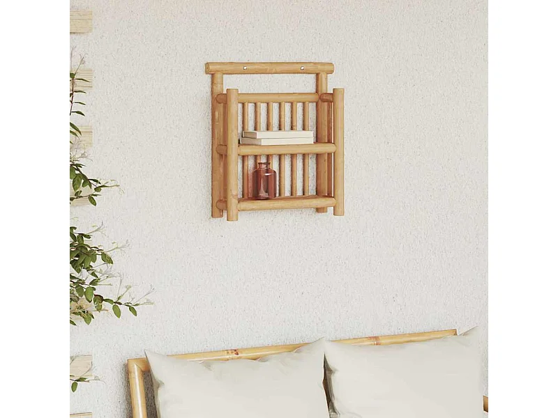 Mensola da parete con ripiano marrone 40 x 13 x 44 cm in bambù