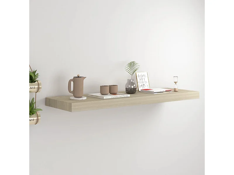 Zwevende wandplank eiken 80x23,5x3,8 cm MDF