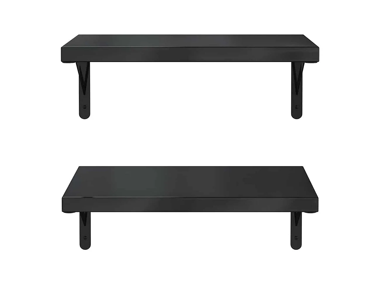 Estantes de pared 2 uds 50x30 cm acero inoxidable negro