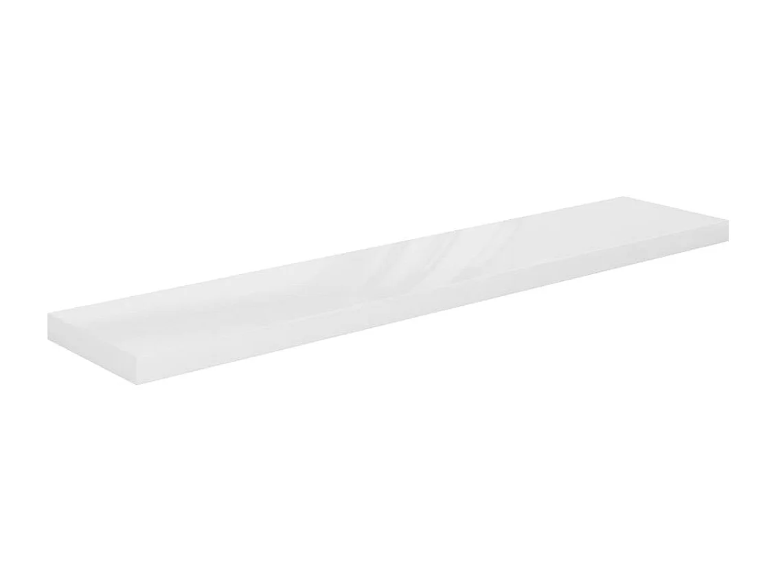 Estante flotante de pared (4 unidades), blanco brillante, 120 x 23,5 x 3,8 cm, MDF
