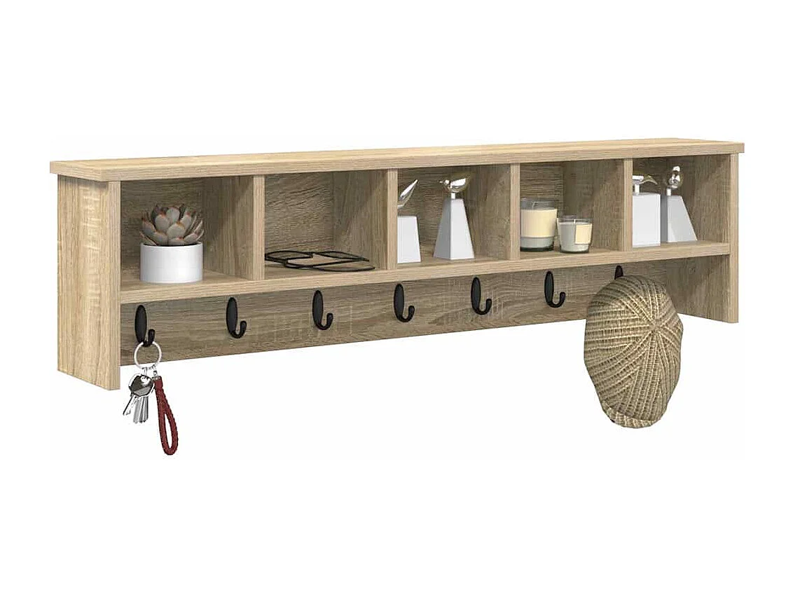 Porte-manteau mural avec étagère Chêne sonoma 100 x 16 x 26 cm