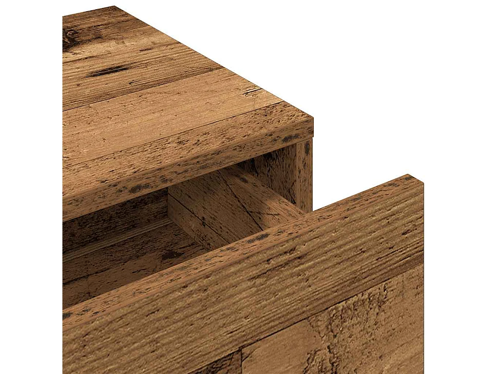 Mensola da parete con cassetti in legno vecchio, legno ingegnerizzato