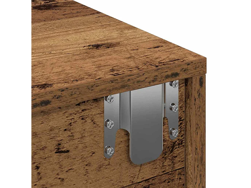 Estante de pared con cajones de madera vieja de ingeniería de madera