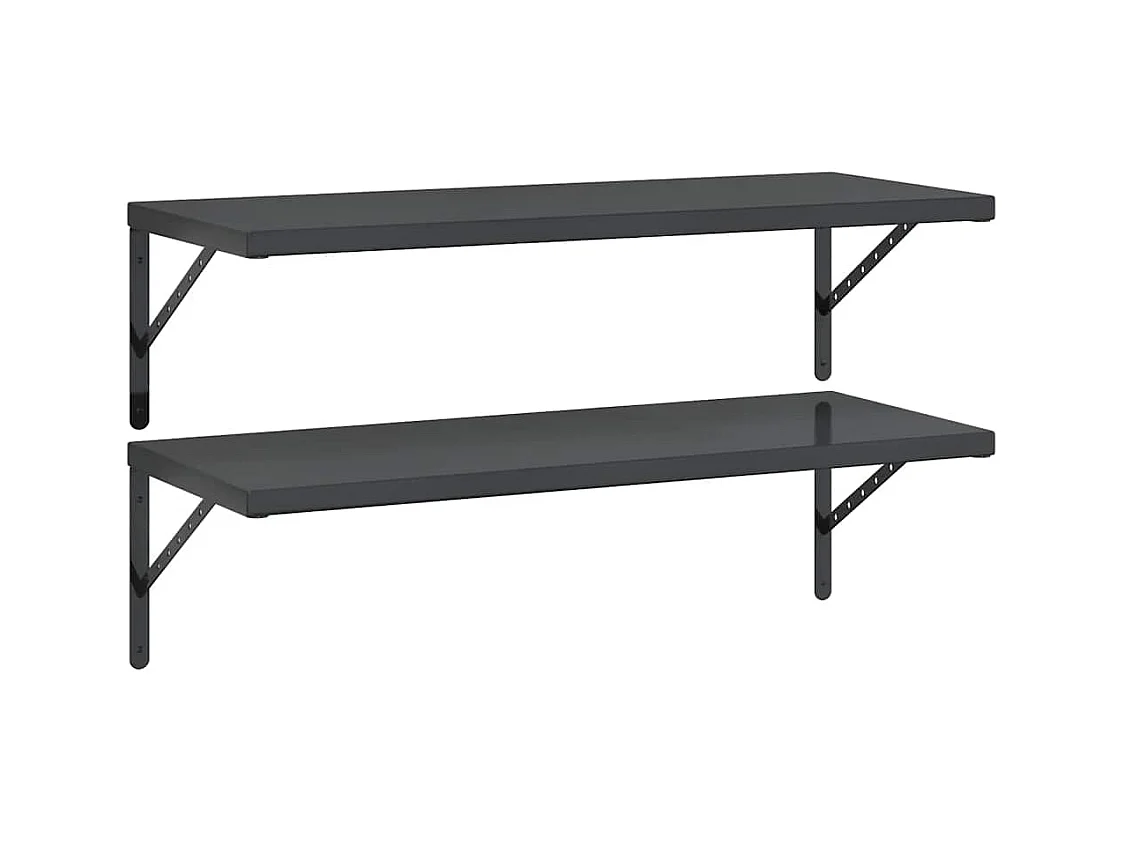 Mensole da parete 2 pezzi 100x40 cm acciaio inox nero