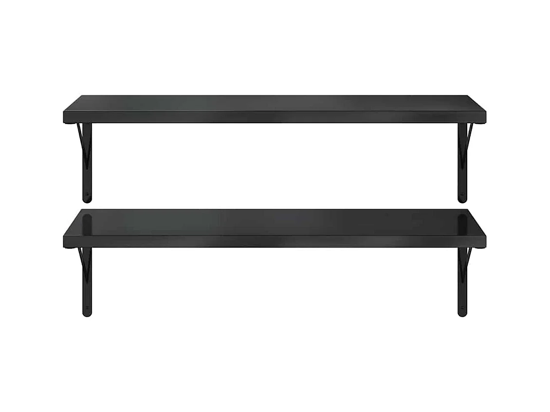 Mensole da parete 2 pezzi 100x40 cm acciaio inox nero