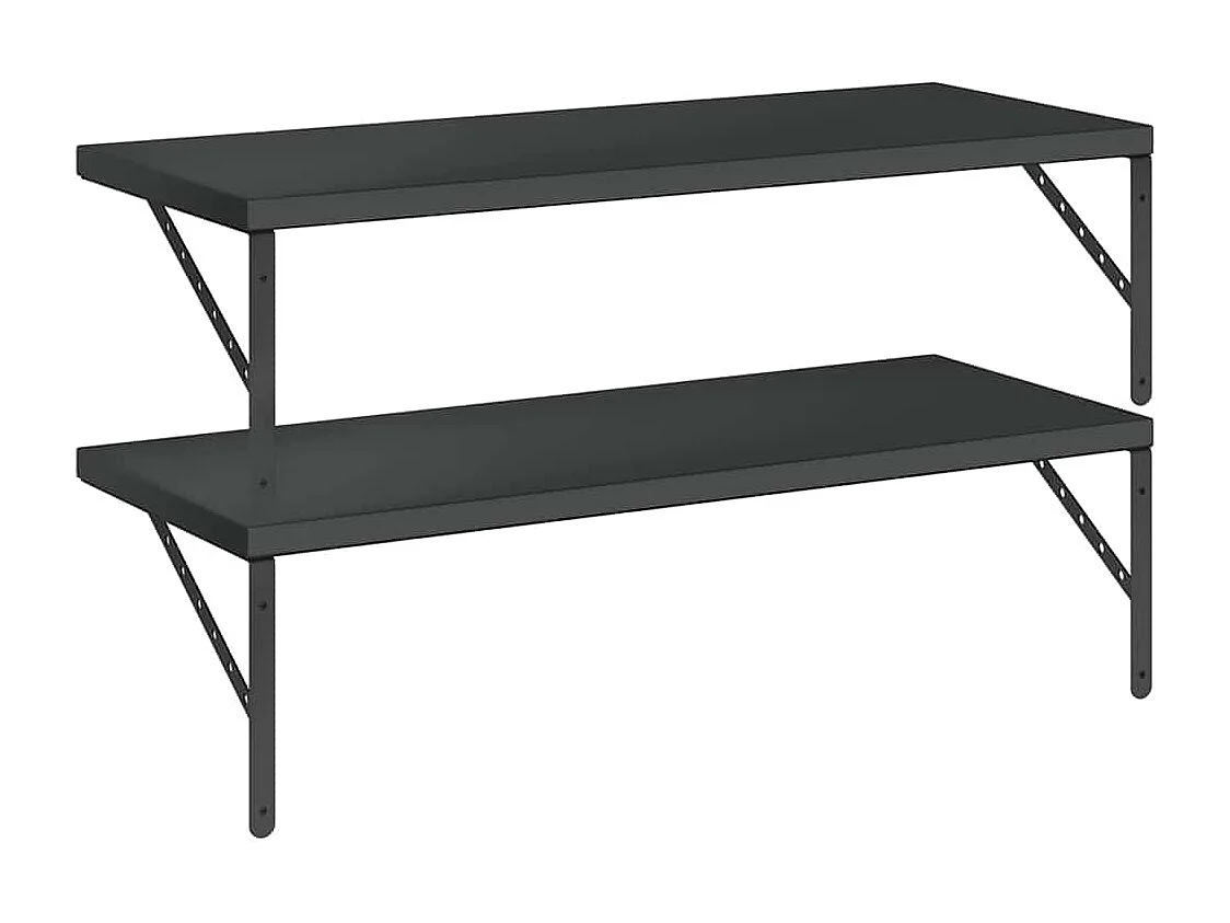 Étagères murales 2 pcs 100x40 cm noir acier inoxydable