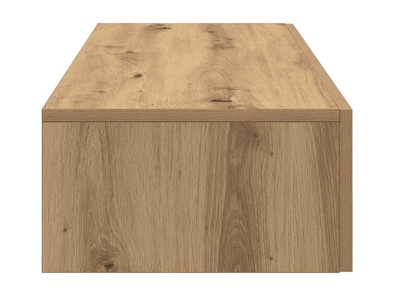 Wandplank met lades, handgemaakt eikenhout, bewerkt hout