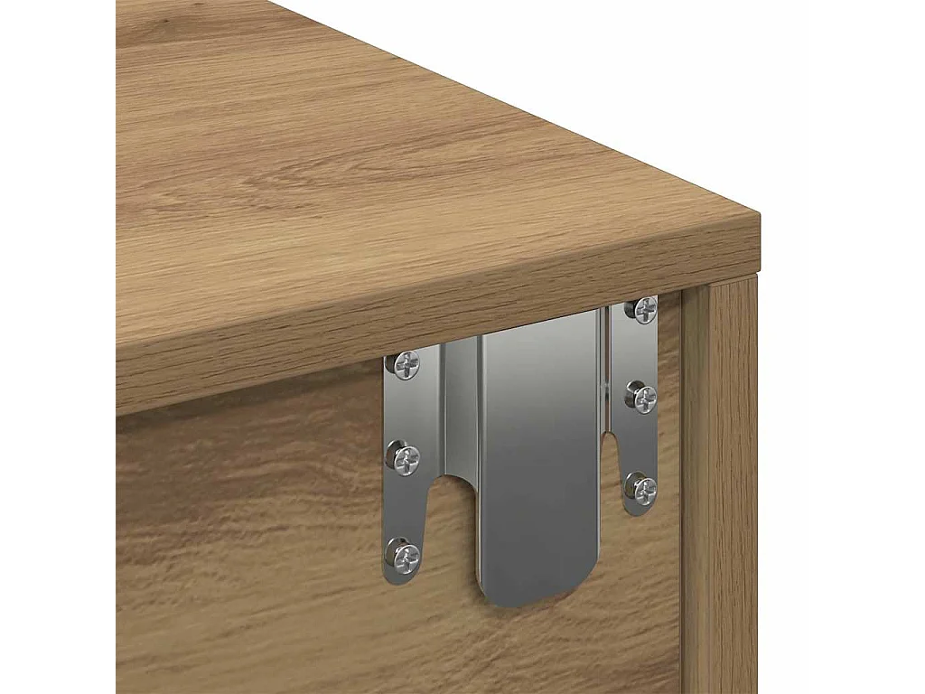 Wandplank met lades, handgemaakt eikenhout, bewerkt hout