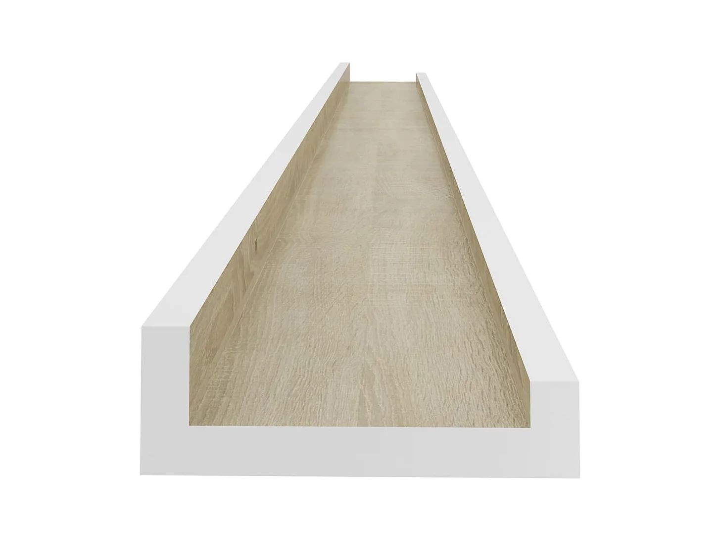 Mensole da parete 2 pezzi bianco e rovere sonoma 115x9x3 cm