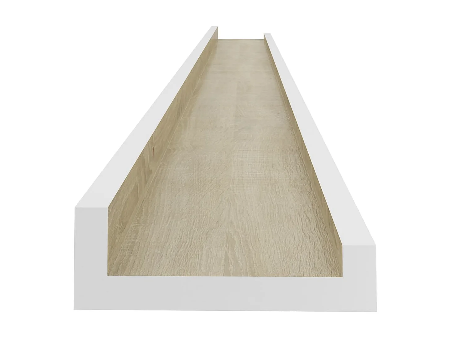 Estantes de pared 2 piezas blanco y roble sonoma 115x9x3 cm