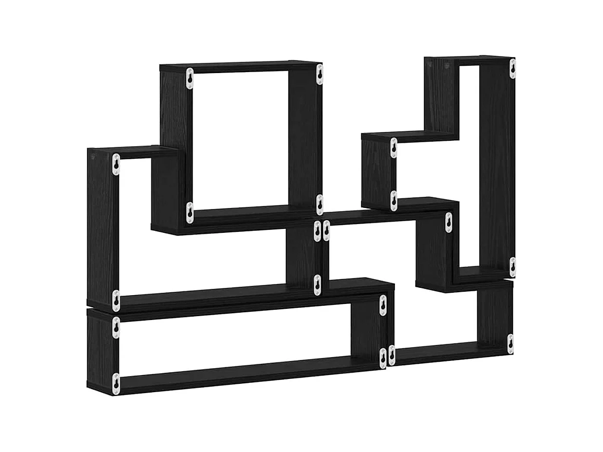 Wandkubus Overig Zwart Eiken 96 x 12 x 64 cm Engineered Wood