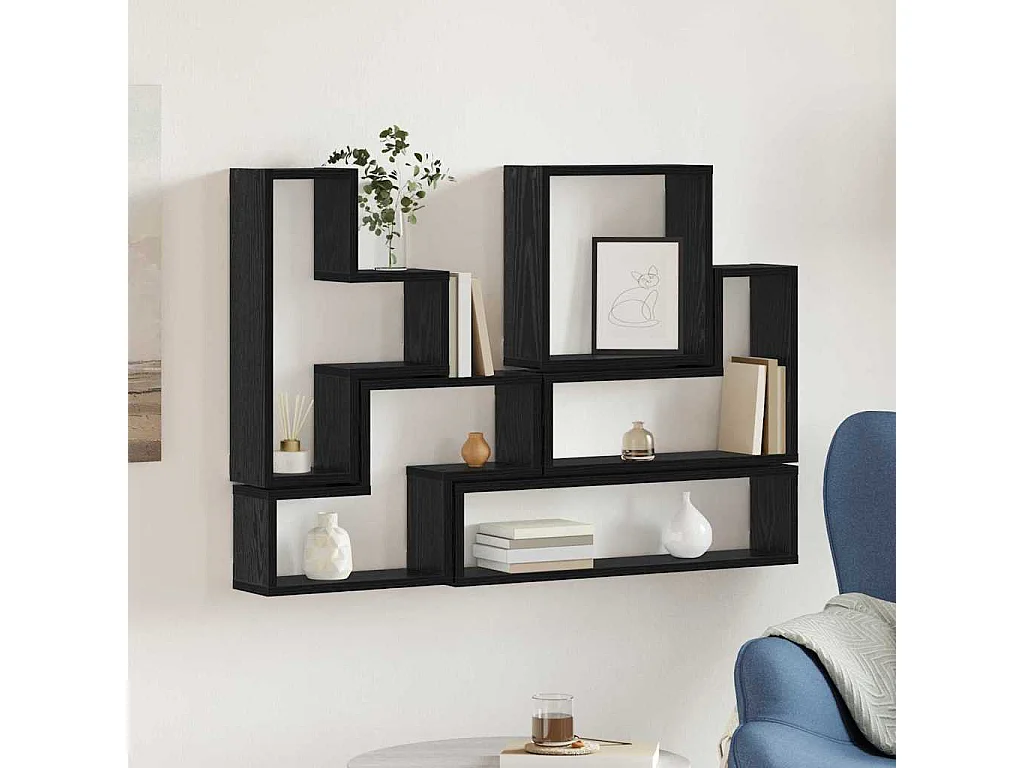 Cube mural Autre Chêne noir 96 x 12 x 64 cm Bois d'ingénierie