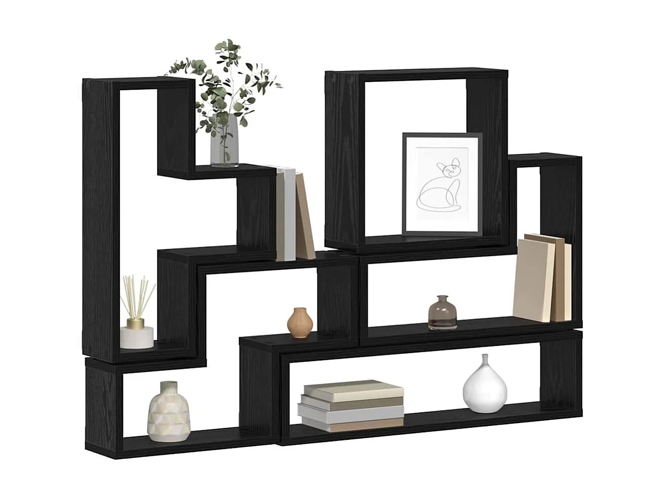 Cube mural Autre Chêne noir 96 x 12 x 64 cm Bois d'ingénierie