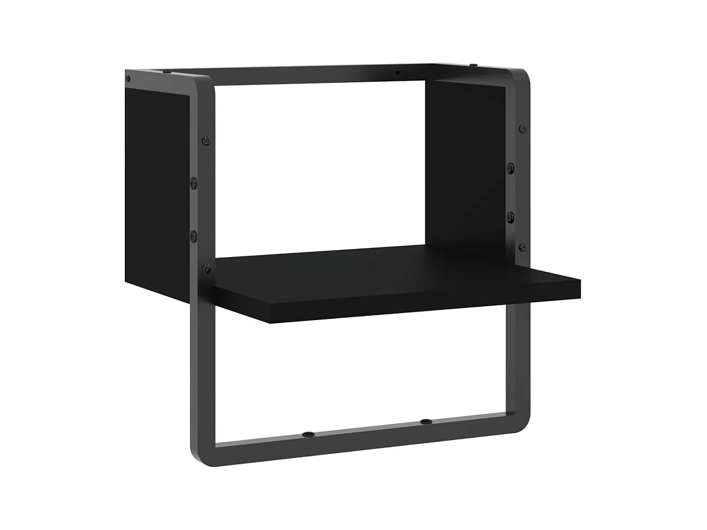 Estante de pared con barra negra 30x25x30 cm