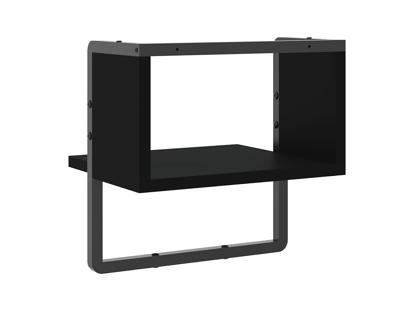 Estante de pared con barra negra 30x25x30 cm