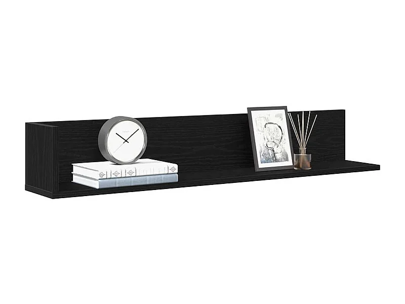 Étagères murales 2 pcs noir 100x16,5x16,5 cm bois d'ingénierie