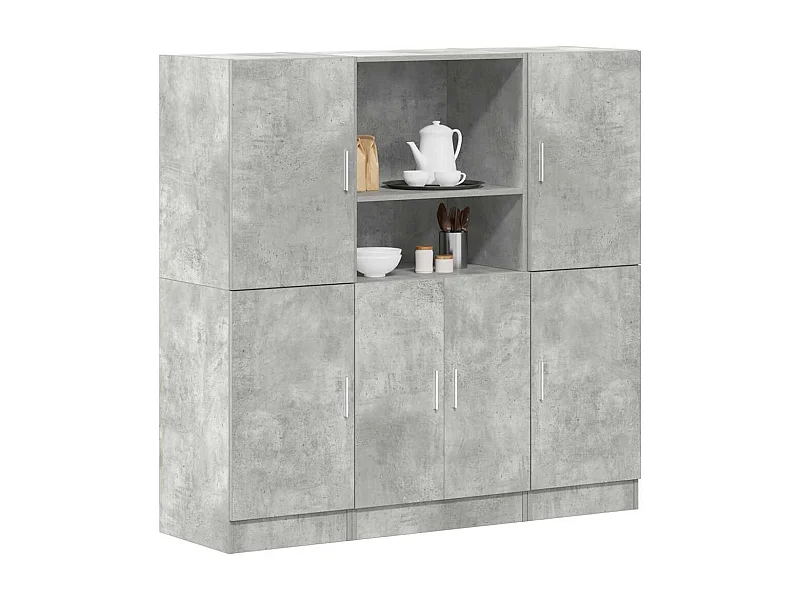 Set di mobili da cucina da 3 pezzi in grigio cemento