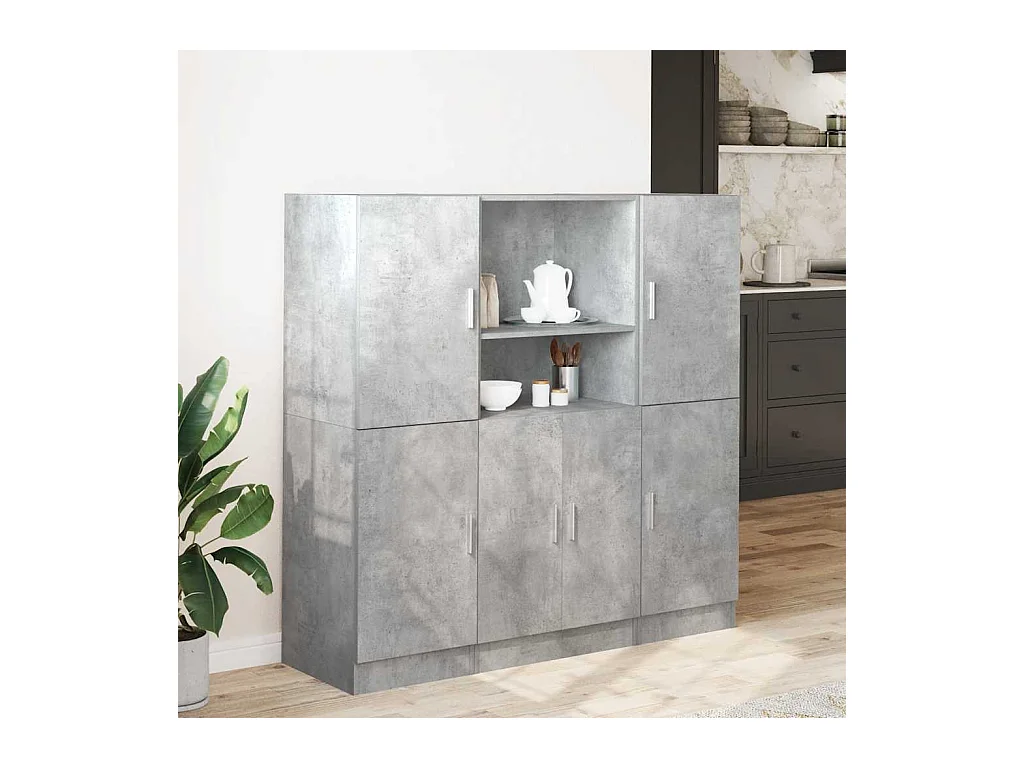 Conjunto de gabinetes de cocina de 3 piezas en gris hormigón