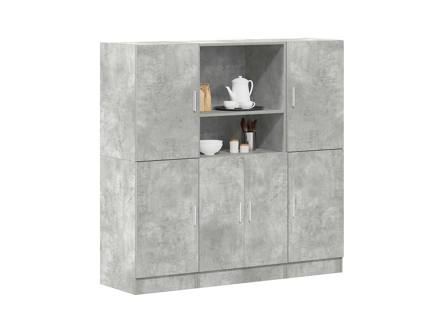 3-teiliges Küchenschrank-Set in Betongrau