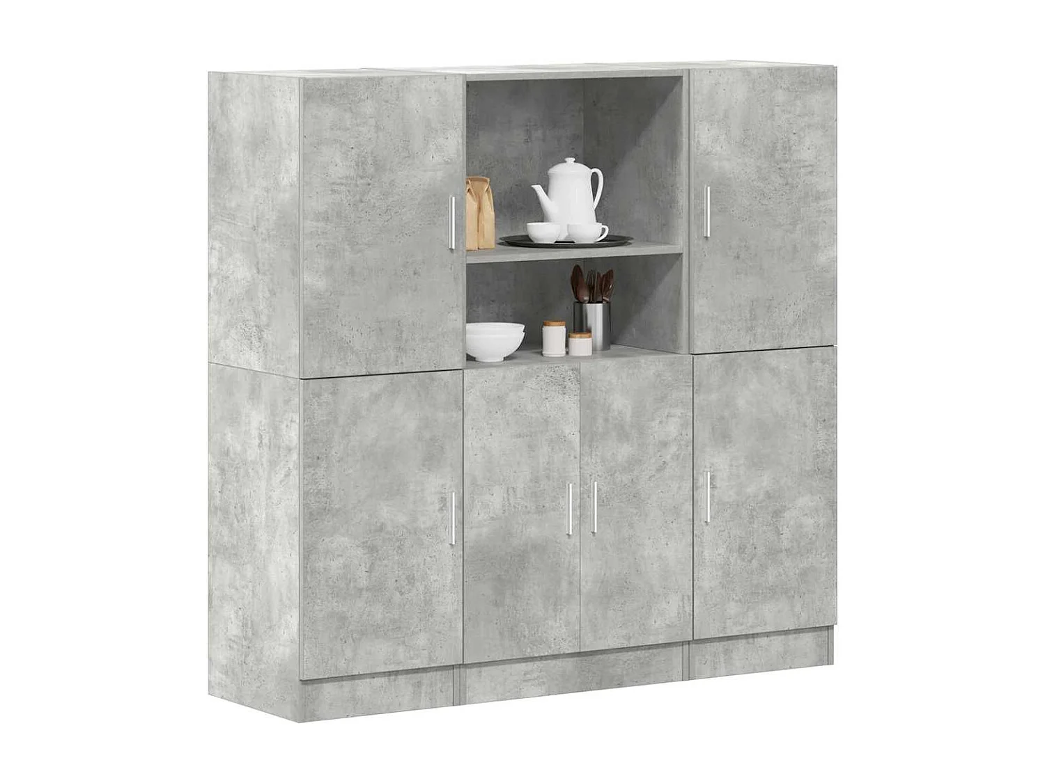 Ensemble d'armoires de cuisine 3 pcs gris béton