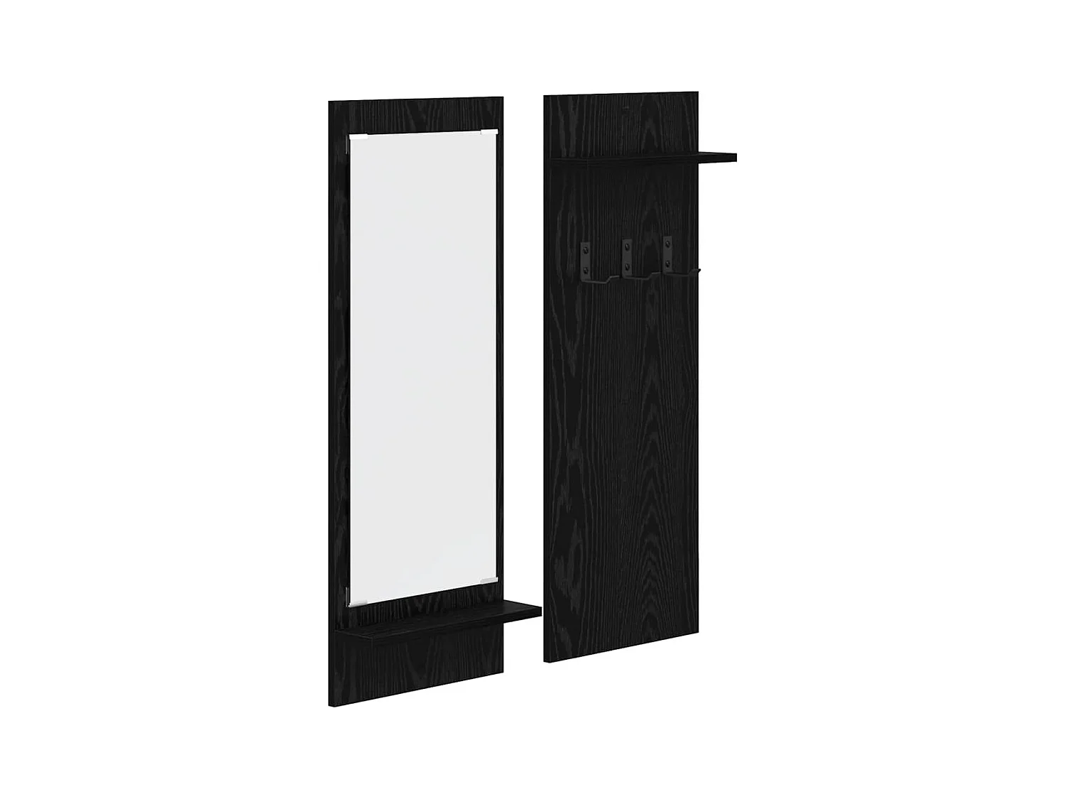 Appendiabiti da parete con ripiano Rovere nero 70 x 10 x 90 cm