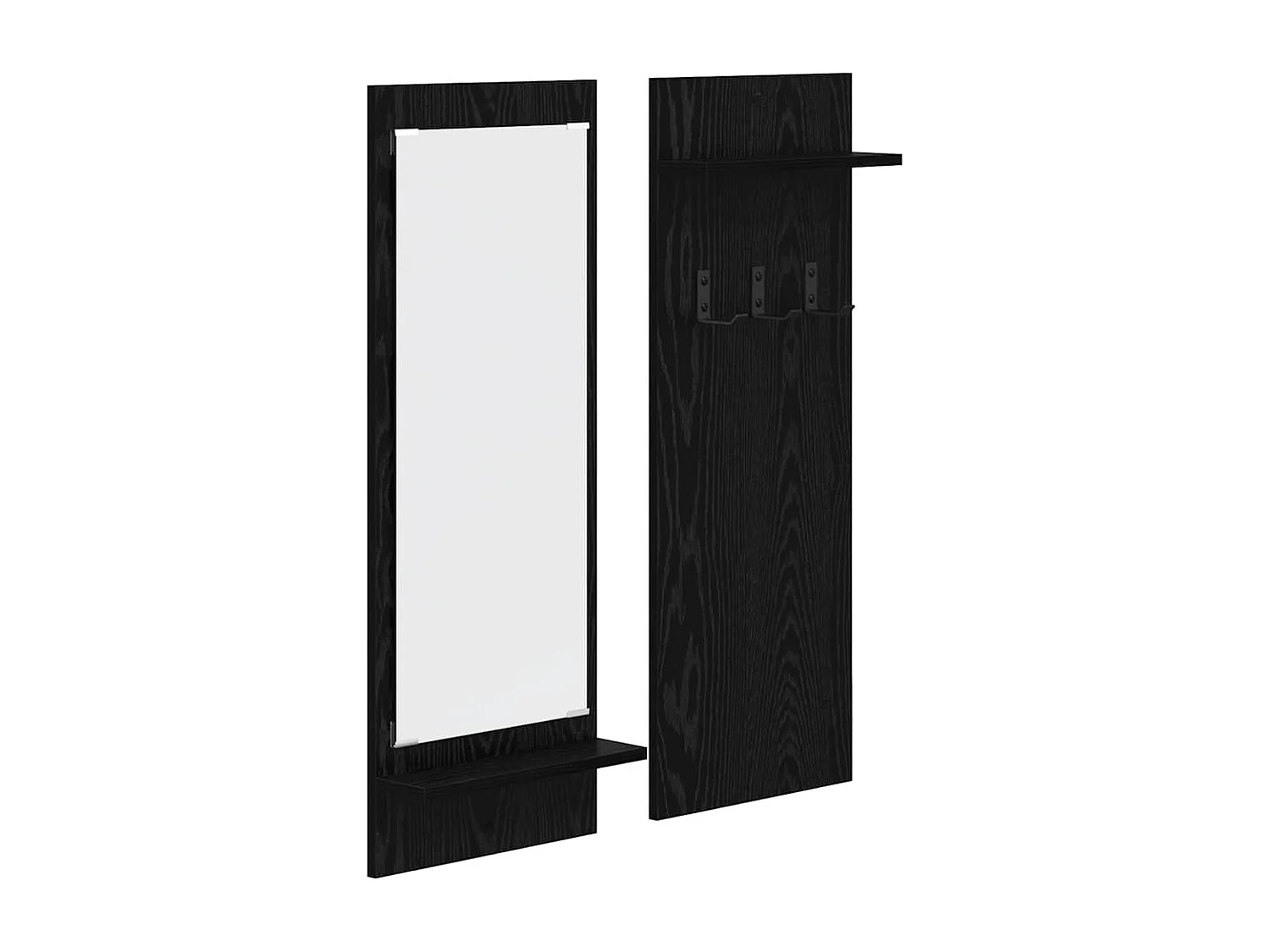 Wandkapstok met plank Zwart eiken 70 x 10 x 90 cm