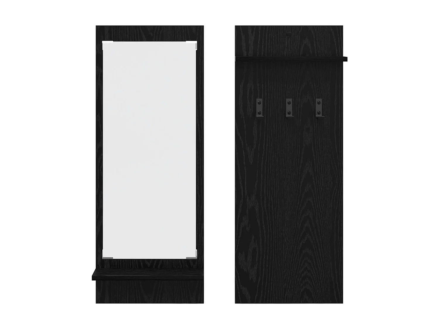 Wandkapstok met plank Zwart eiken 70 x 10 x 90 cm